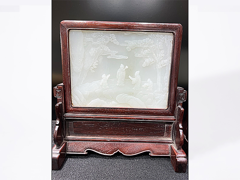 清代 和田白玉玉屏风