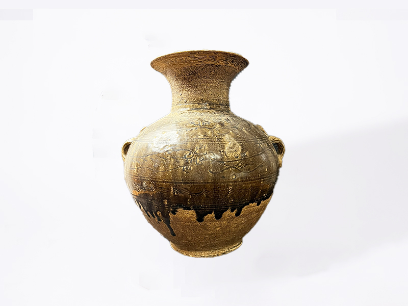 宋越窑双耳饕餮纹大罐