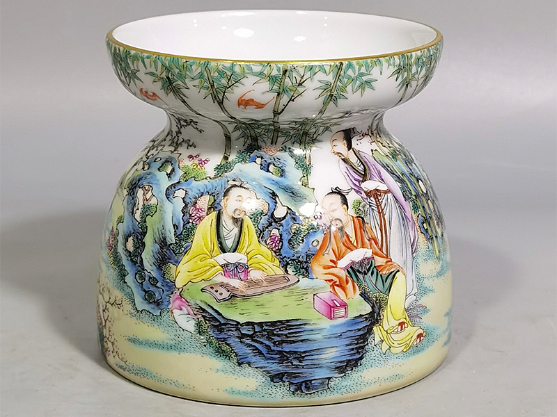 清 乾隆 文房具竹林雅集图水盂