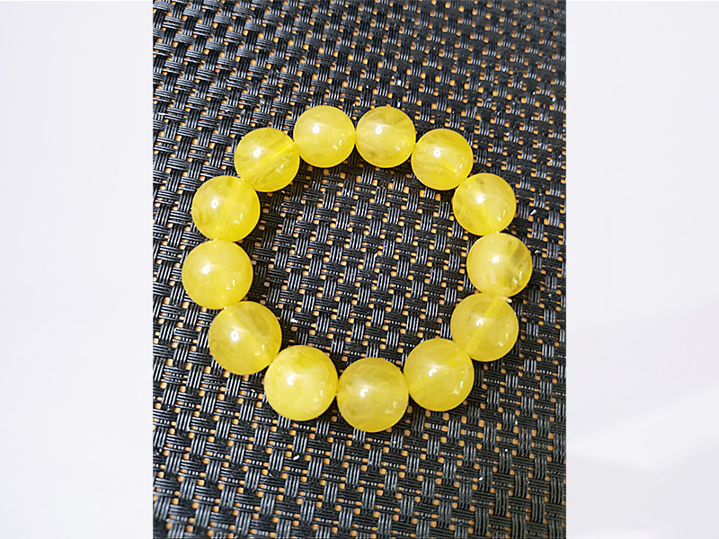 清 鸡油黄蜜蜡手链