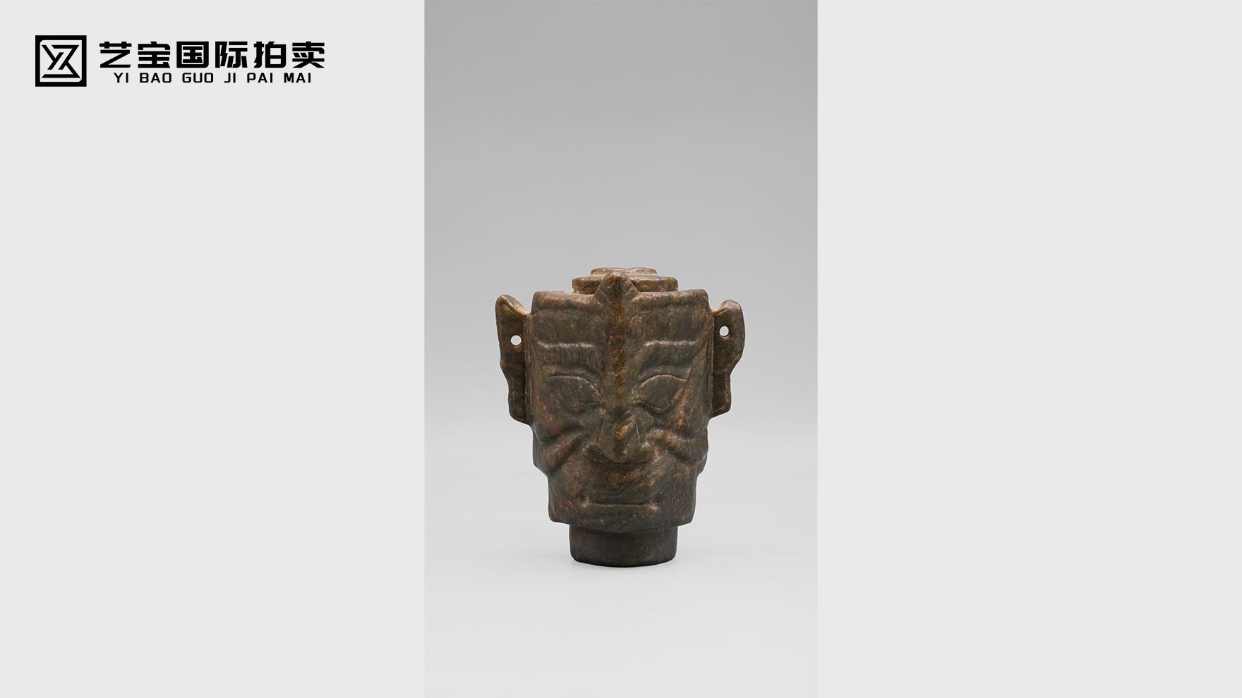 红山文化玉柱太阳神面具像：上古神权重器，文明图腾瑰宝