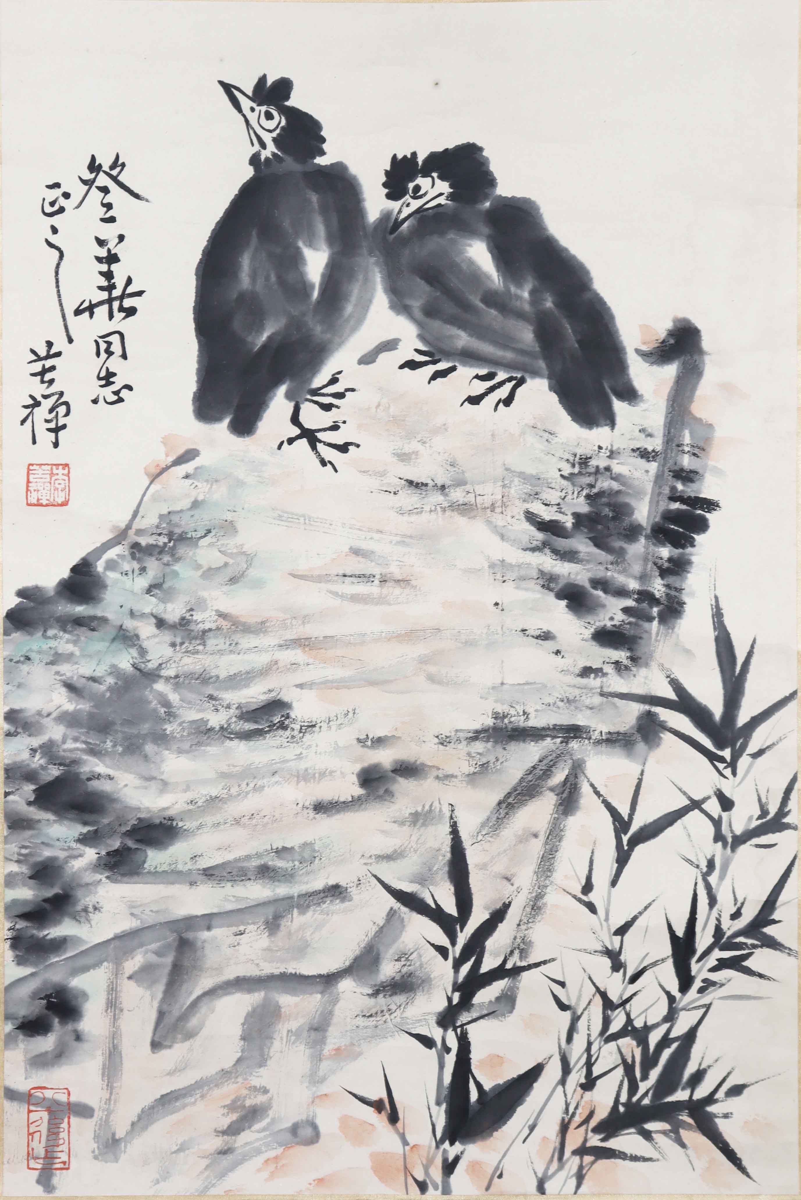 近代 李苦禅 双鹰图 精品.jpg