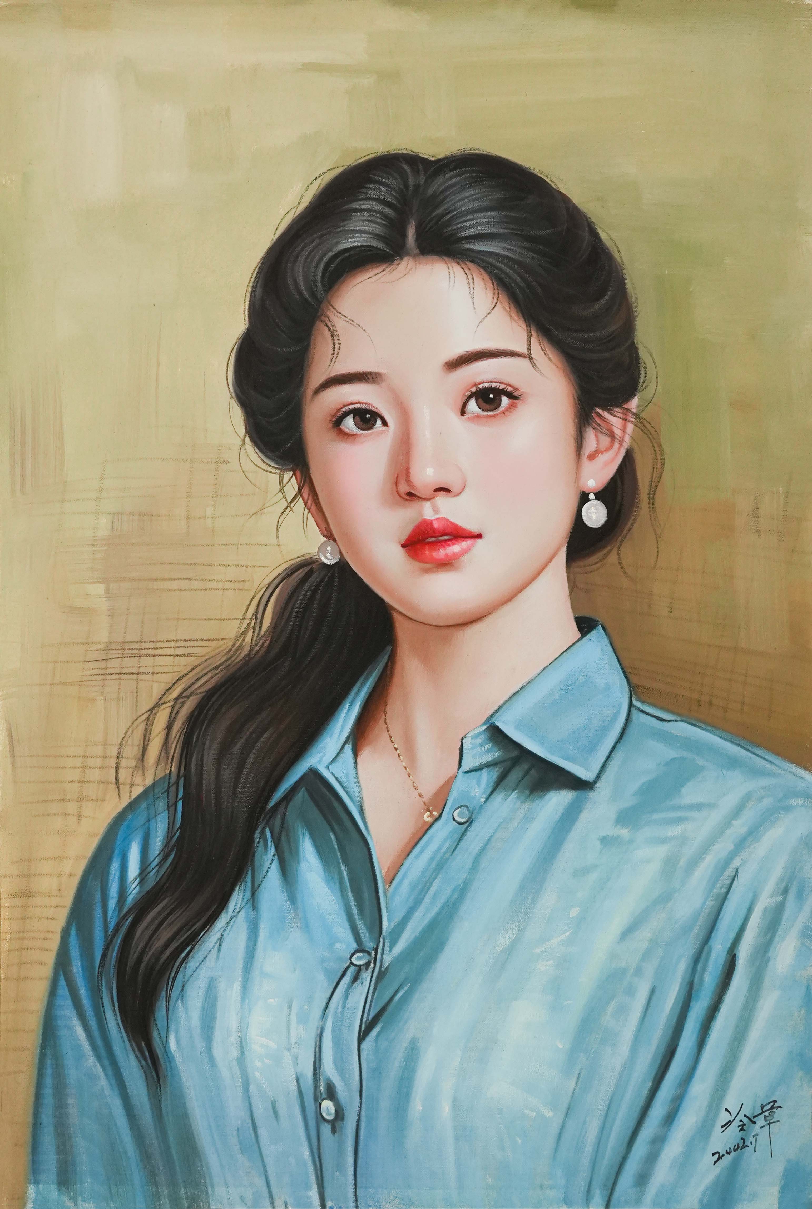 0324- 冷军少女油画-王国权.jpg